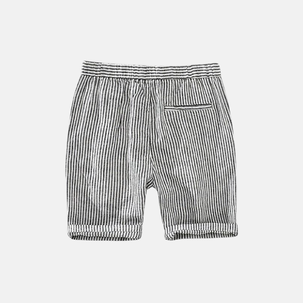Men's Linen Shorts with Striped Design