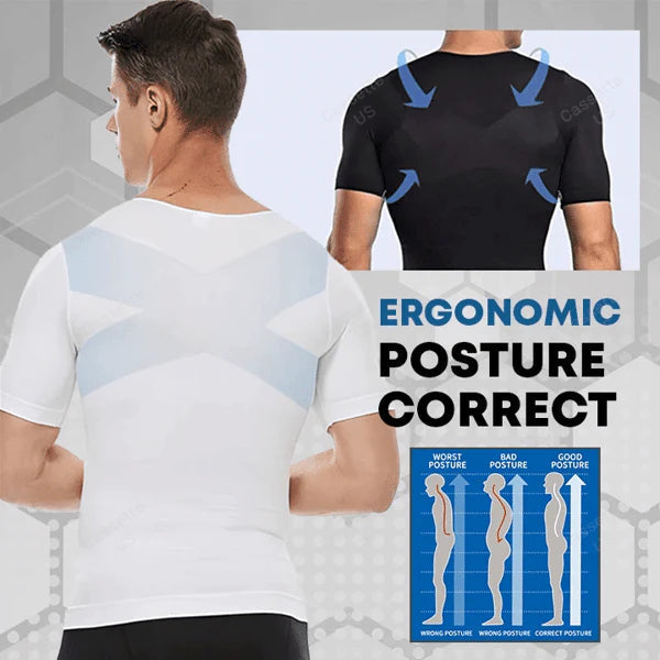 🔥Camiseta de compresión para hombre, corte ajustado, moldeadora del cuerpo